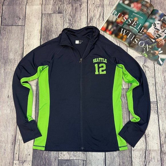 NFL Jackets & Blazers - NFL Seattle Seahawks Full Zip Lightweight Jacket Women's Size Large Navy Blue